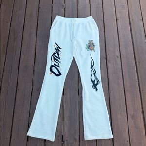 Cream/Beige Graphic Sweatpants Large